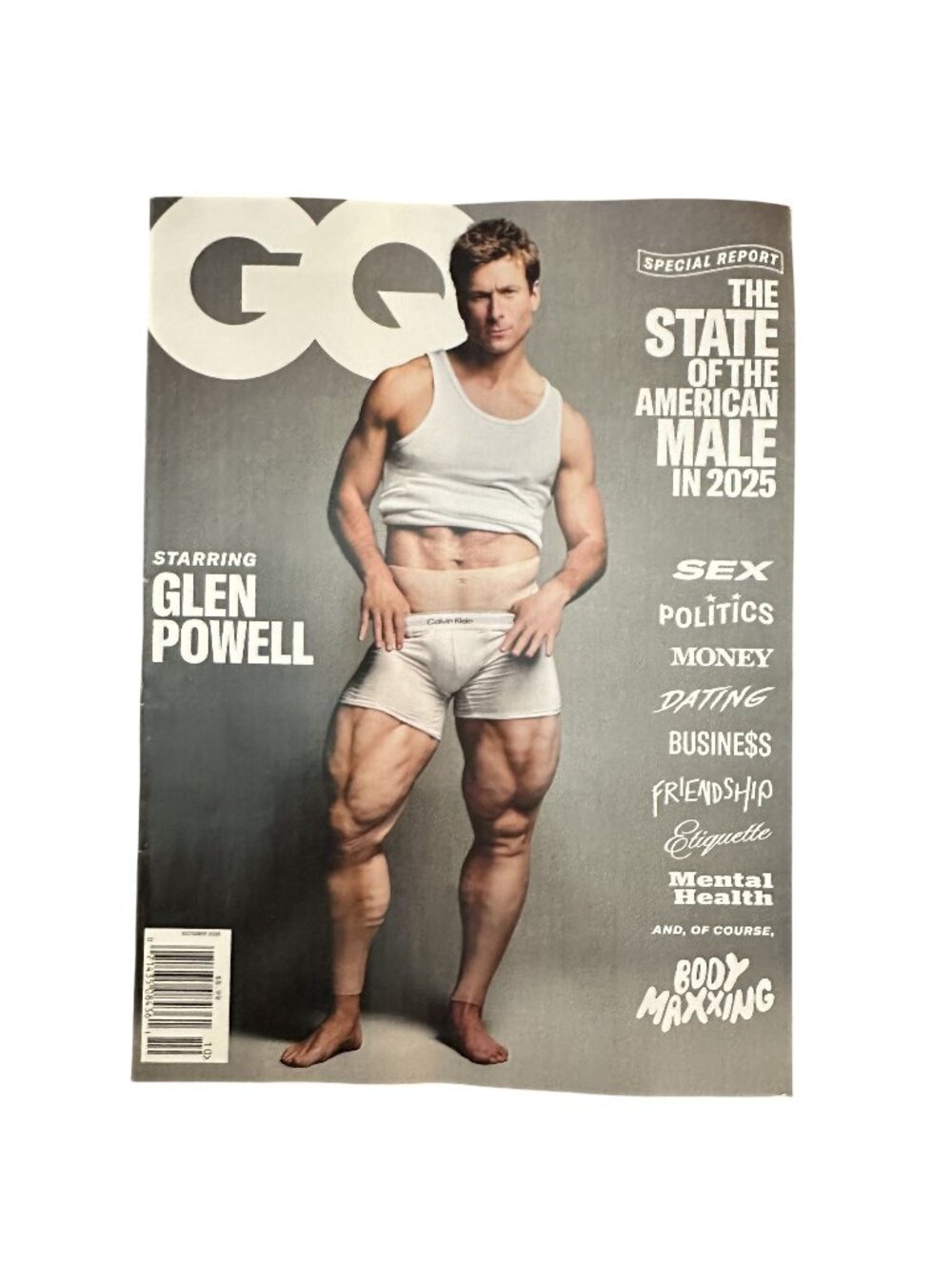 GQ Magazine October 2025 Glen Powell State of the American Male Body Maxxing